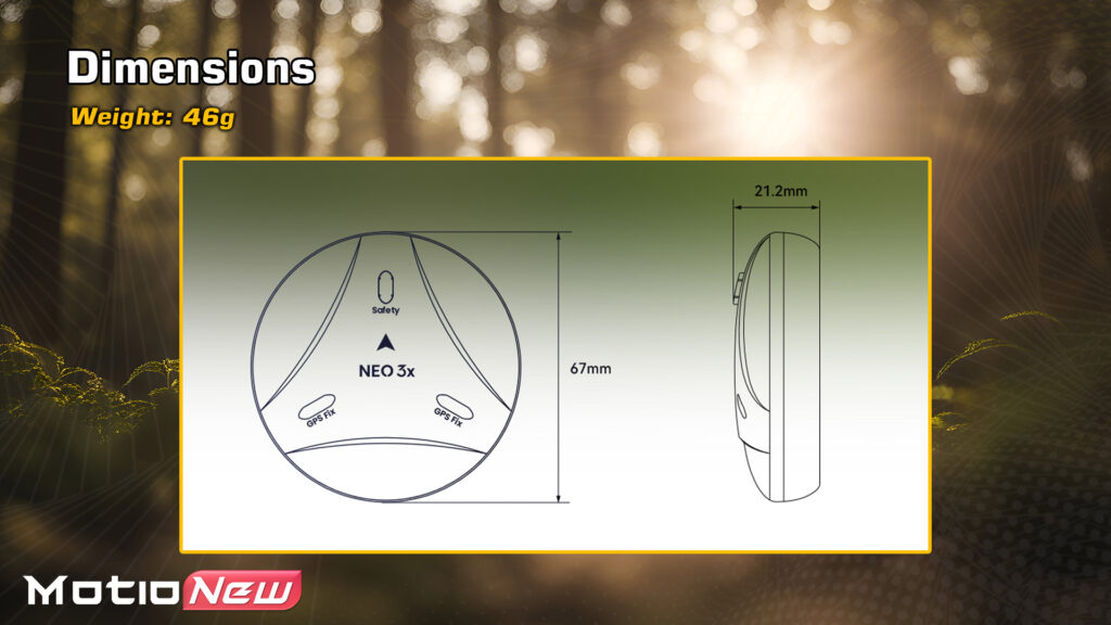 Cuav neo 3x dimensions and weight