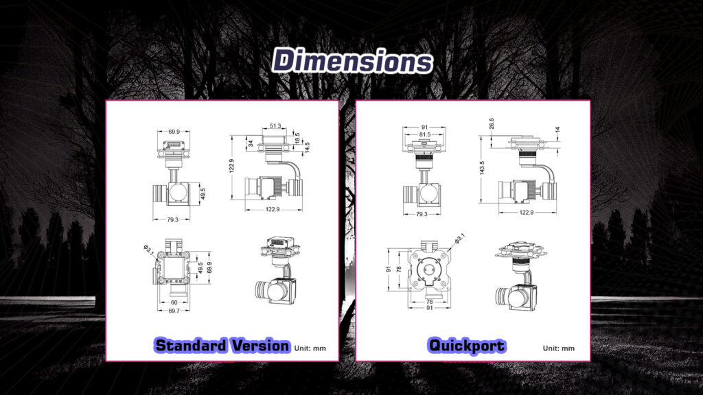 Zir25t dimensions standard and quickport version