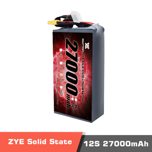 ZYE 27000 12s temp.1 - ZYE Power Ultra HV Semi Solid-State Battery, Ultra HV Semi Solid-State Battery, 12S 27000mAh high voltage LiPo Battery, 12S 27000mAh HV LiPo Battery, Solid-state LiPo battery, lipo battery, drone battery, 12s battery, high energy density battery, UAV, drone, vtol, ZYE Power, ZYE power Battery - MotioNew - 3