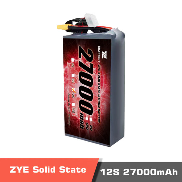 Zye 27000 12s temp. 1 - zye power ultra hv semi solid-state battery, ultra hv semi solid-state battery, 12s 27000mah high voltage lipo battery, 12s 27000mah hv lipo battery, solid-state lipo battery, lipo battery, drone battery, 12s battery, high energy density battery, uav, drone, vtol, zye power, zye power battery - motionew - 3