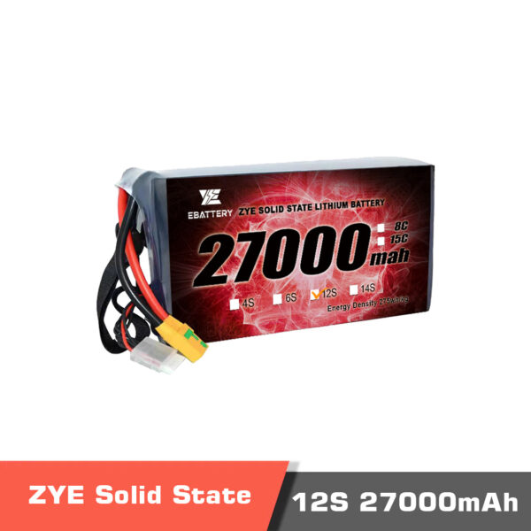 ZYE 27000 12s temp.2 - ZYE Power Ultra HV Semi Solid-State Battery, Ultra HV Semi Solid-State Battery, 12S 27000mAh high voltage LiPo Battery, 12S 27000mAh HV LiPo Battery, Solid-state LiPo battery, lipo battery, drone battery, 12s battery, high energy density battery, UAV, drone, vtol, ZYE Power, ZYE power Battery - MotioNew - 4