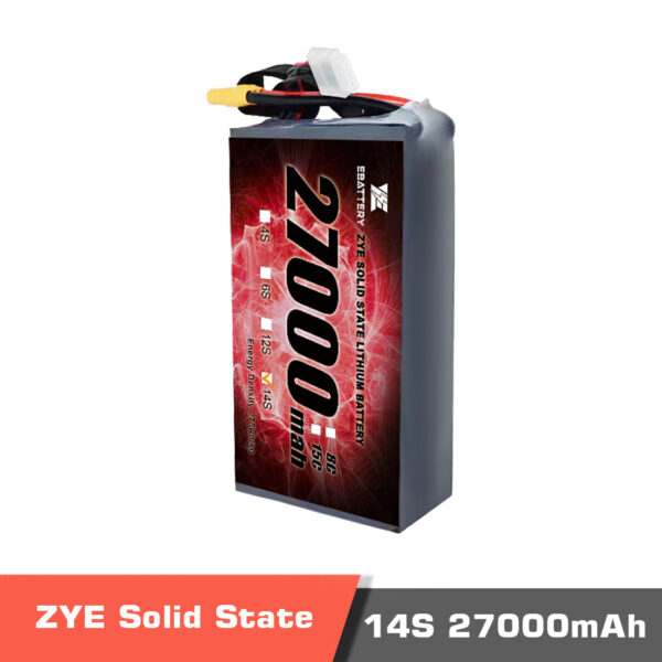 ZYE 27000 14s temp.1 - ZYE Power Ultra HV Semi Solid-State Battery, Ultra HV Semi Solid-State Battery, 14S 27000mAh high voltage LiPo Battery, 14S 27000mAh HV LiPo Battery, Solid-state LiPo battery, lipo battery, drone battery, 14s battery, high energy density battery, UAV, drone, vtol, ZYE Power, ZYE power Battery - MotioNew - 3