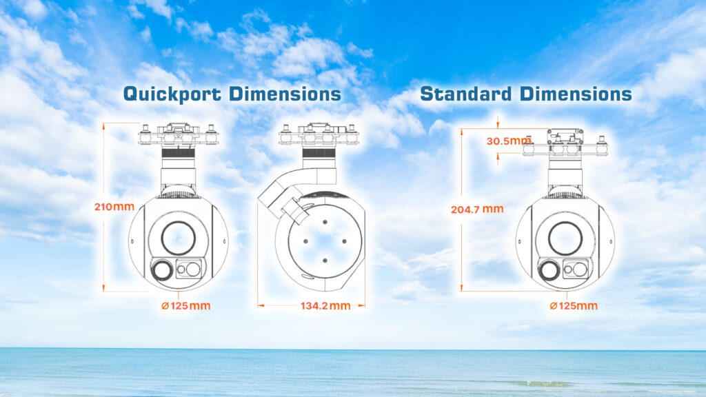 A40tr pro dimensions of quickport and standard version