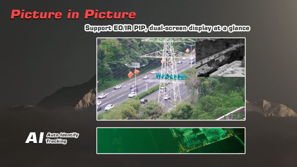 Picture in Picture of A40TR-35 Gimbal ( Support EO/IR PIP, dual-screen display at a glance )