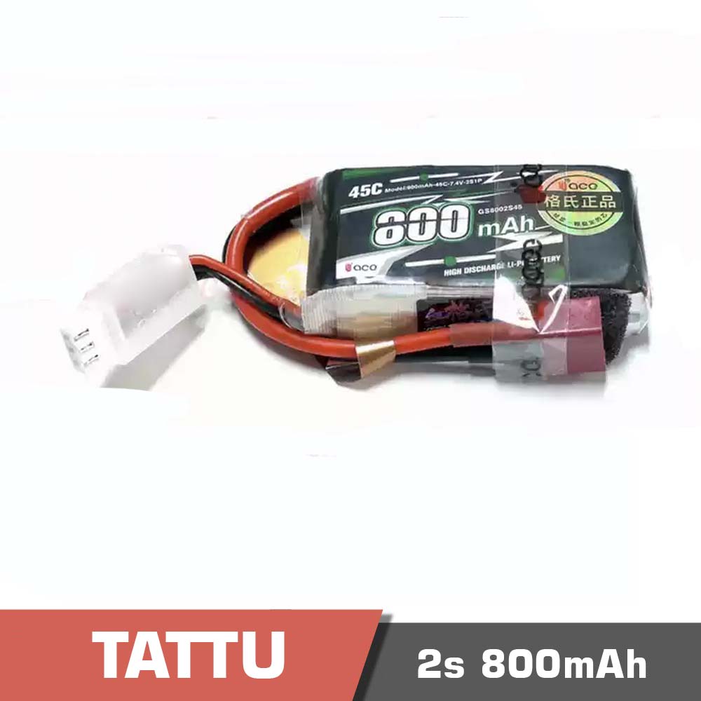2s 800 45c tplug - battery lipo 2s 800mah 45c tattu - motionew - 1