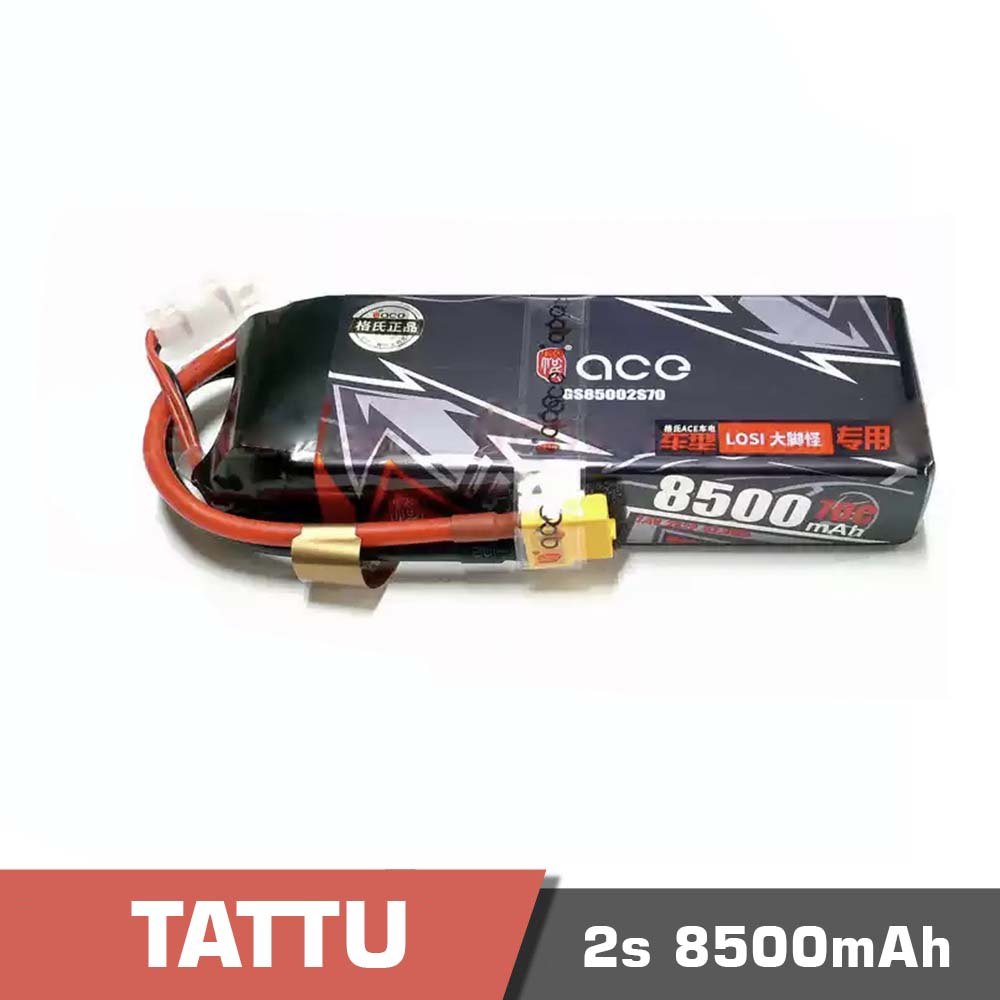 2s 8500 70c - battery lipo 2s 7600mah 100c tattu trx - motionew - 2