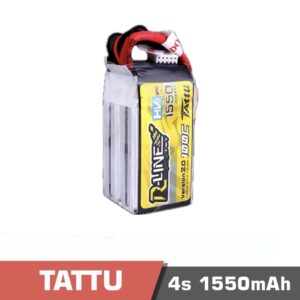 Battery Lipo 4s 1550mAh 100C Tattu R-Line High Voltage (HV)