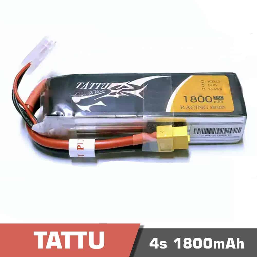 4s 1800 75c - battery lipo 4s 1800mah 45c tattu for fpv drone - motionew - 1
