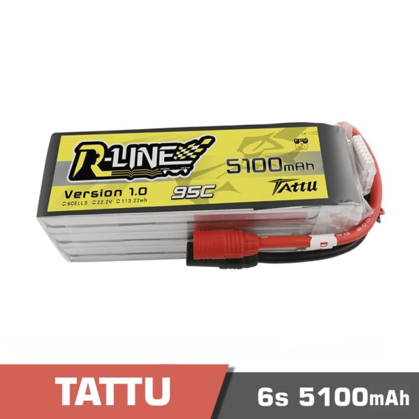 5100 6s rline 95c - battery lipo 6s 5100mah tattu rline 95c - motionew - 4