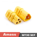 Amass MT30 3-core plug cable 3pin motor cable model aircraft lithium battery connector pack of 5 pieces - Image 2