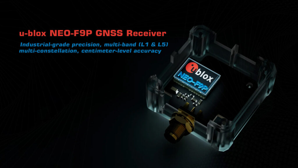 U-blox neo-f9p gnss receiver of holybro h-rtk neo-f9p with vertical array patch antenna