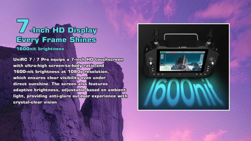 7-Inch HD Display Every Frame Shines of SIYI UniRC 7 / 7 Pro