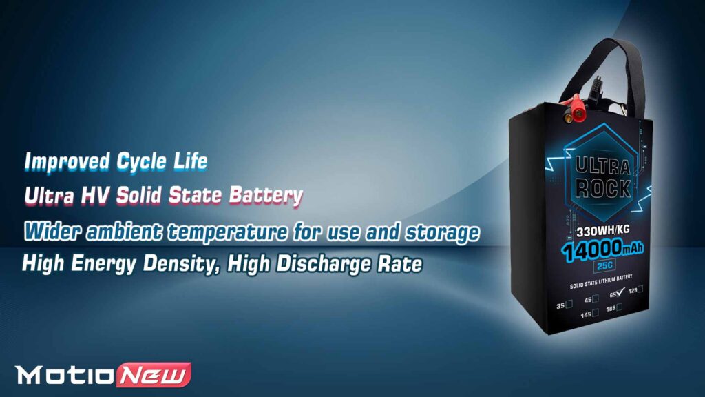 Main features of semi solid-state battery | model ultra rock ultra hv battery 6s 14000mah330wh/kg energy density 25c discharge rate