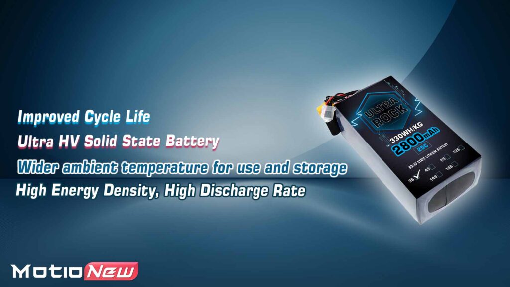 Main features of semi solid-state battery | model ultra rock ultra hv battery 3s 2800mah 330wh/kg energy density 25c discharge rate