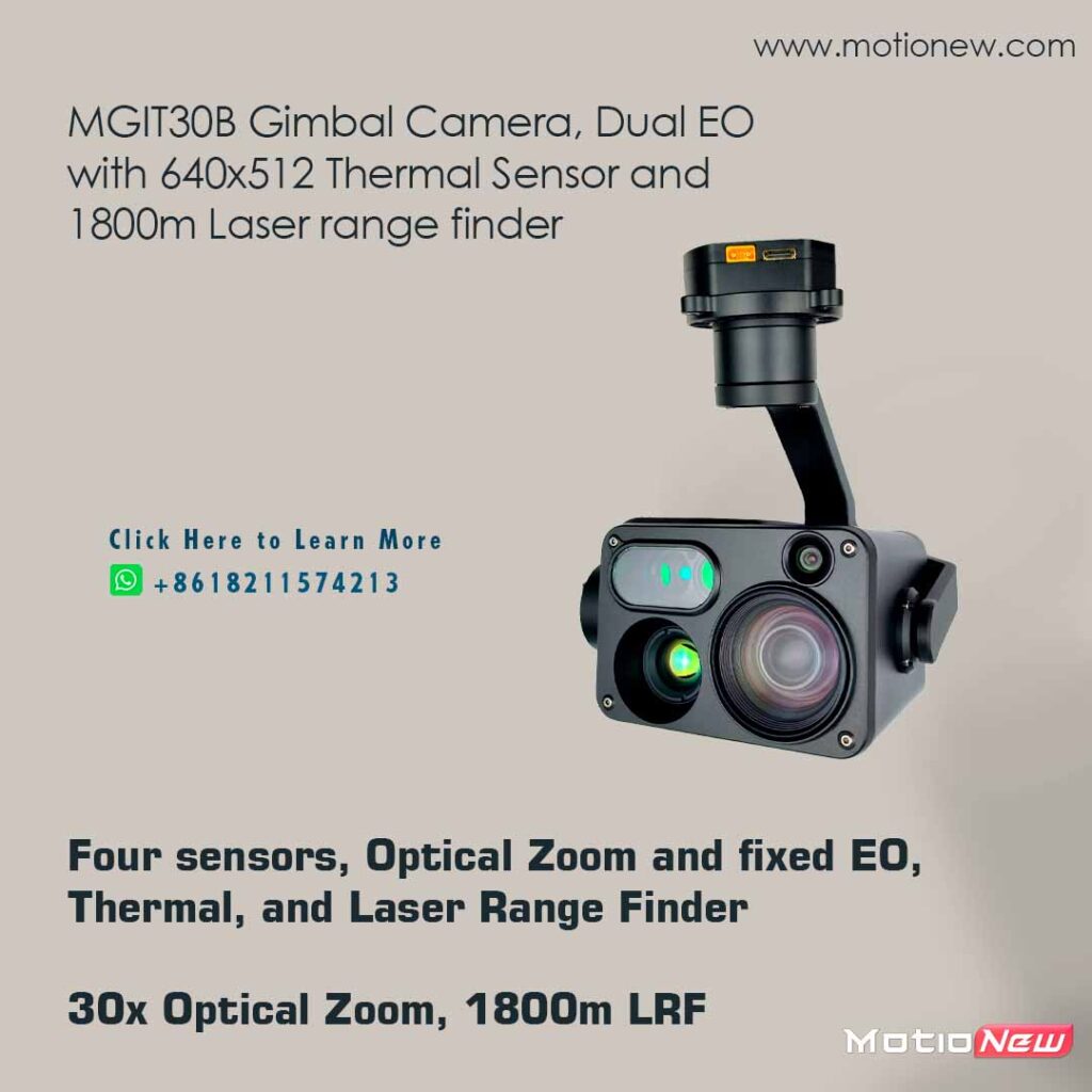 Mgt30b gimbal camera, dual eo with thermal sensor and laser range finder