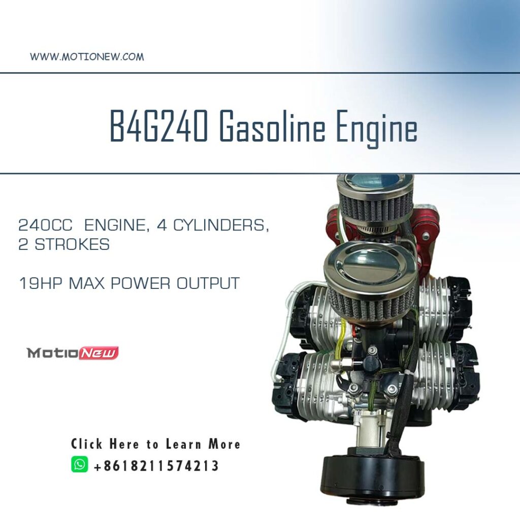 B2g240 gasoline engine, 4 cylinder, 2 stroke, 240cc engine, 19hp power