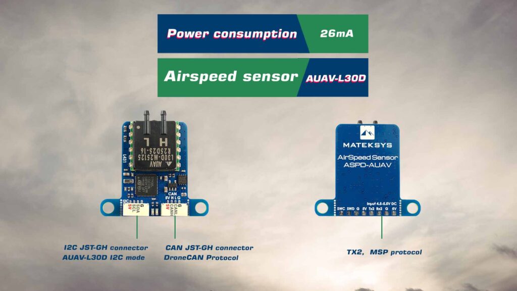 Aspd auav airspeed sensor connectors