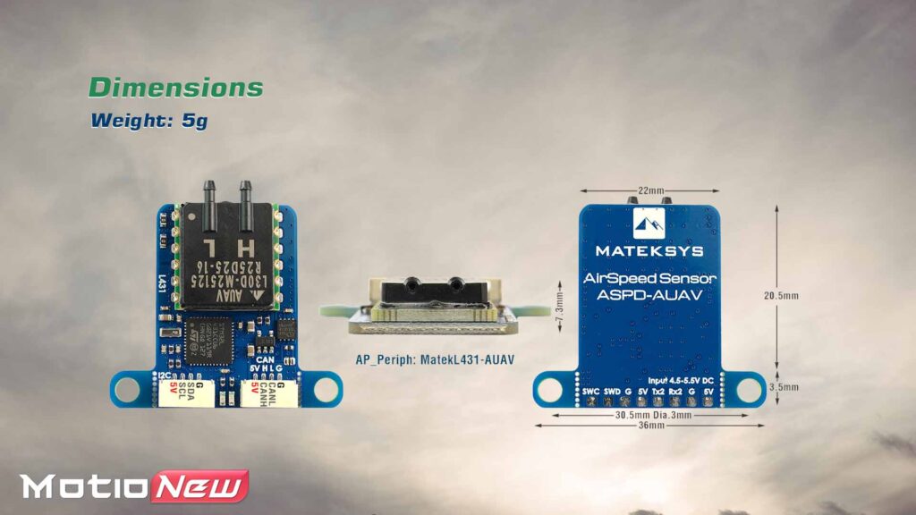 Aspd auav airspeed sensor dimensions