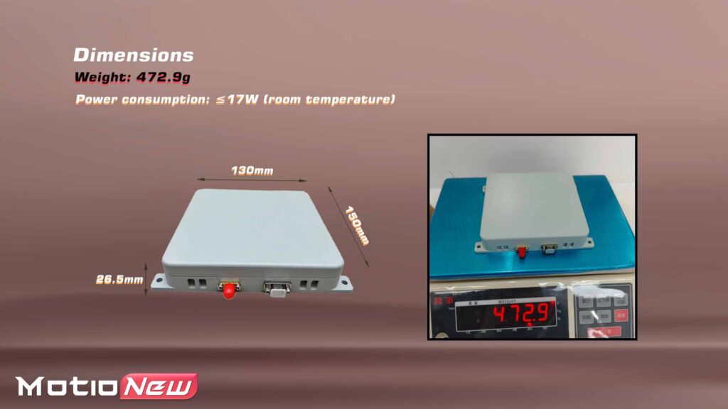 Compact device dimensions and weight